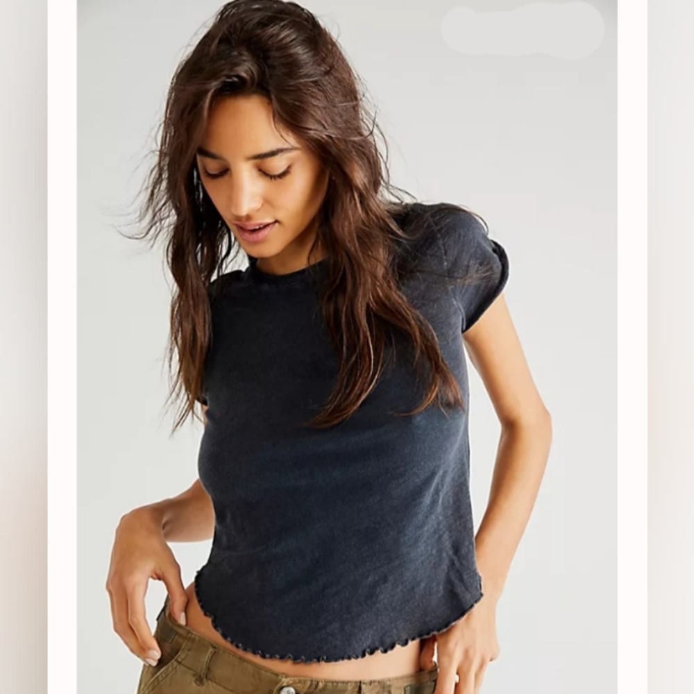 Free People Be My Baby Tee Shirt • Black • Small • We The Free